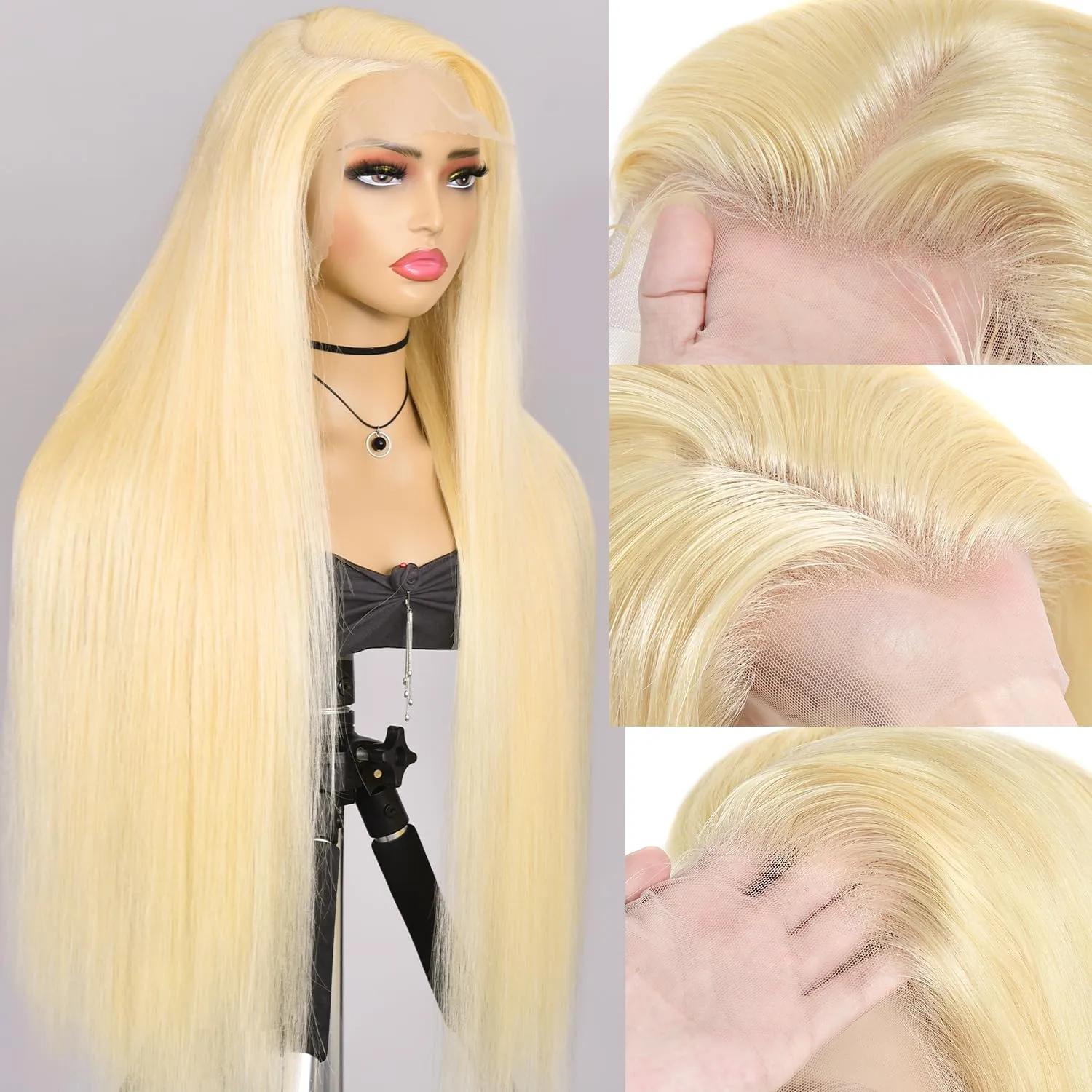 Alididi 613 13x6 Lace Front Wig Human Hair 200 Density Blonde Wig Human Hair 613 Lace Front Wig Human Hair Straight Lace Frontal Wig Human Hair Pre Plucked With Baby Hair (28Inch, 613 Blonde Wig)