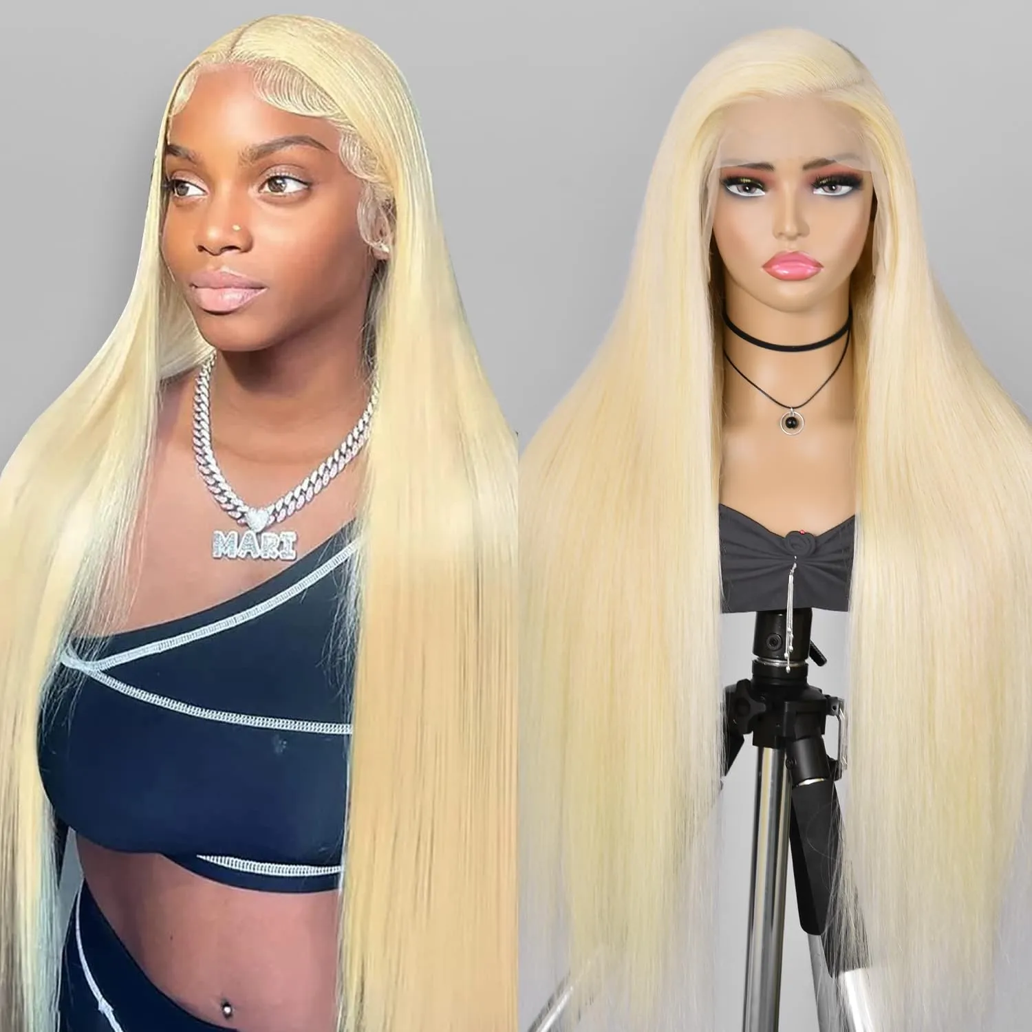Alididi 613 13x6 Lace Front Wig Human Hair 200 Density Blonde Wig Human Hair 613 Lace Front Wig Human Hair Straight Lace Frontal Wig Human Hair Pre Plucked With Baby Hair (28Inch, 613 Blonde Wig)