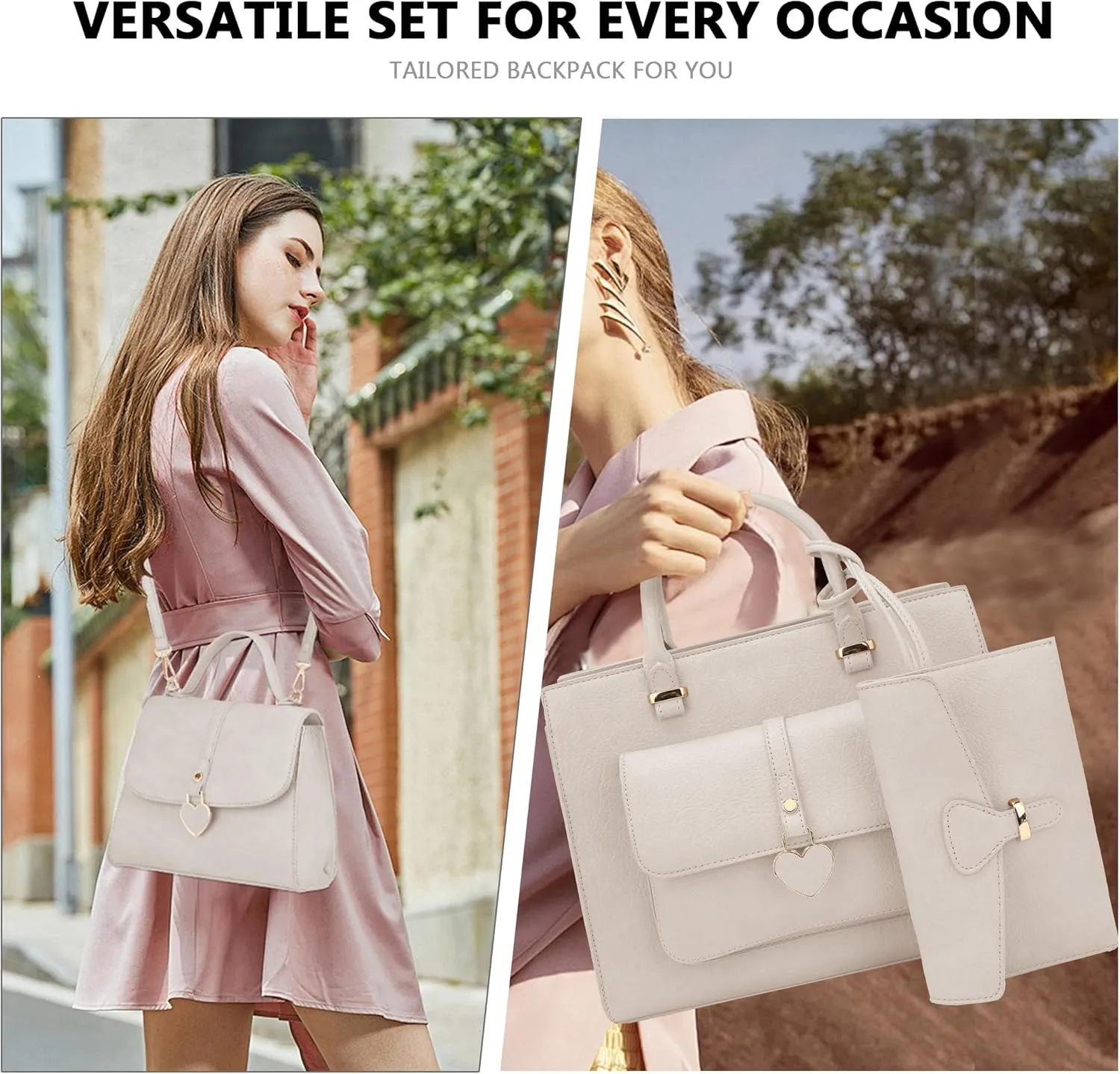 ALYSSA Tote Bag for Women Medium Crossbody Purse Shoulder Bag Top Handle Satchel Cute Wallet 3Pcs Handbags Set Gift