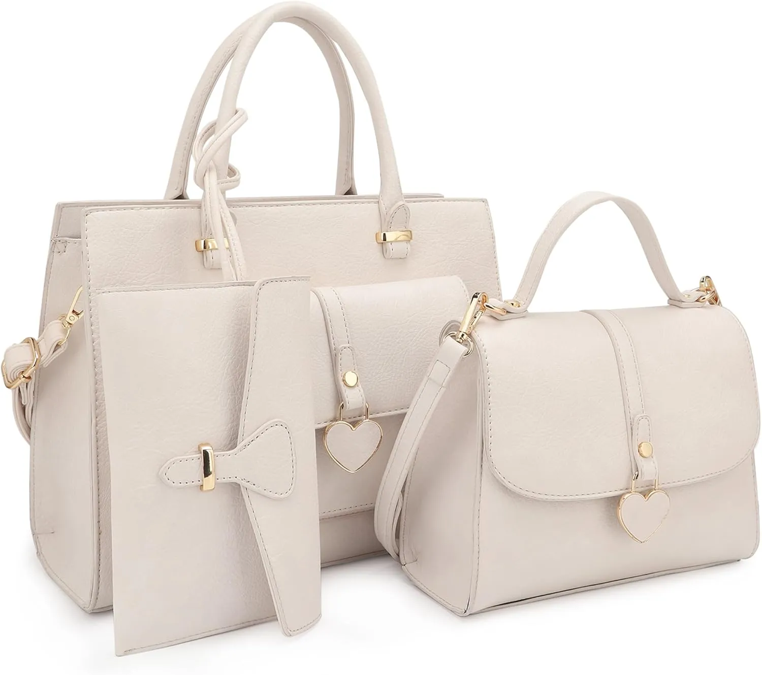 ALYSSA Tote Bag for Women Medium Crossbody Purse Shoulder Bag Top Handle Satchel Cute Wallet 3Pcs Handbags Set Gift