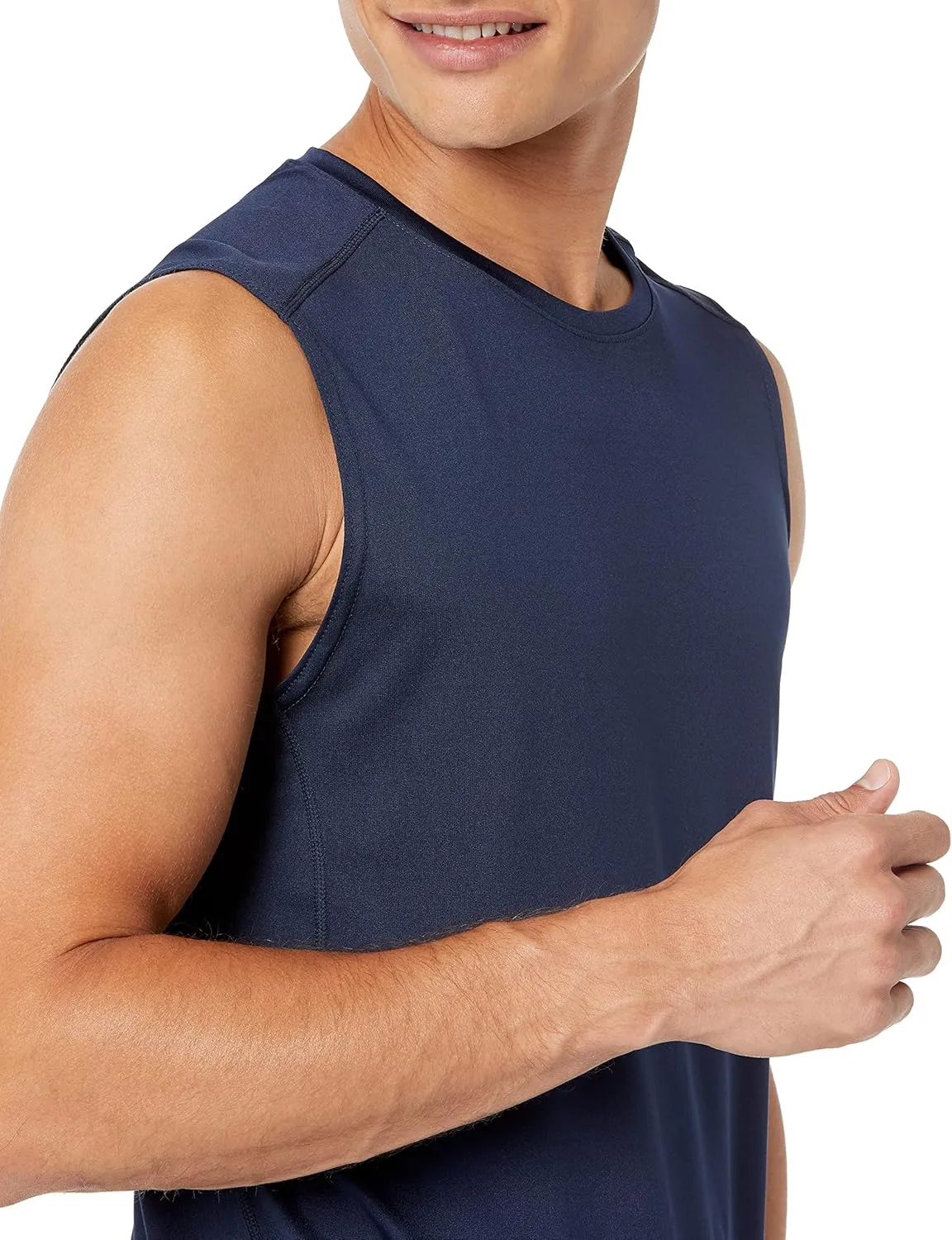 Amazon Essentials Men's Active Quick Dry Tech Stretch Lightweight Sleeveless Muscle Shirt