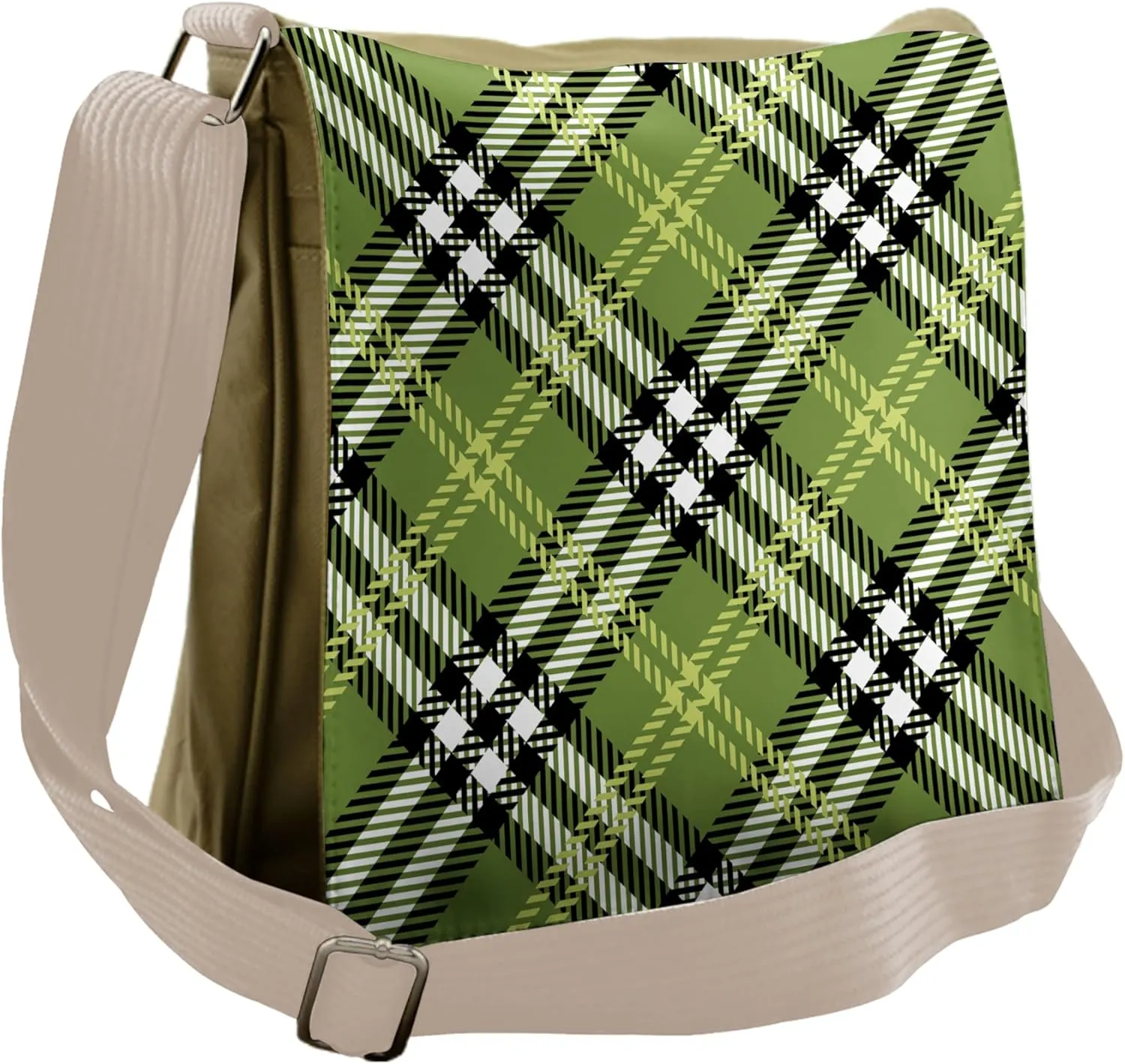 Ambesonne Checkered Messenger Bag, Symmetrical Celtic, Unisex Cross-body