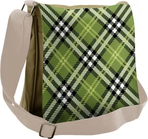 Ambesonne Checkered Messenger Bag, Symmetrical Celtic, Unisex Cross-body