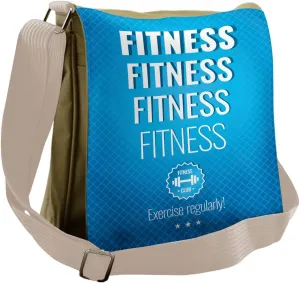 Ambesonne Fitness Messenger Bag, Gym Related Words Checkered, Unisex Cross-body