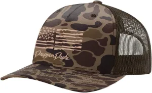 American Duck Gun Flag Trucker Mesh Snapback Hat