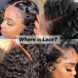 AMIRTY 250% Density 13x6 HD Transparent Lace Front Human Hair Wigs For Women Mongolian Deep Curly Lace Front Wig Human Hair Pre Plucked Deep Wave Frontal wig 24Inch