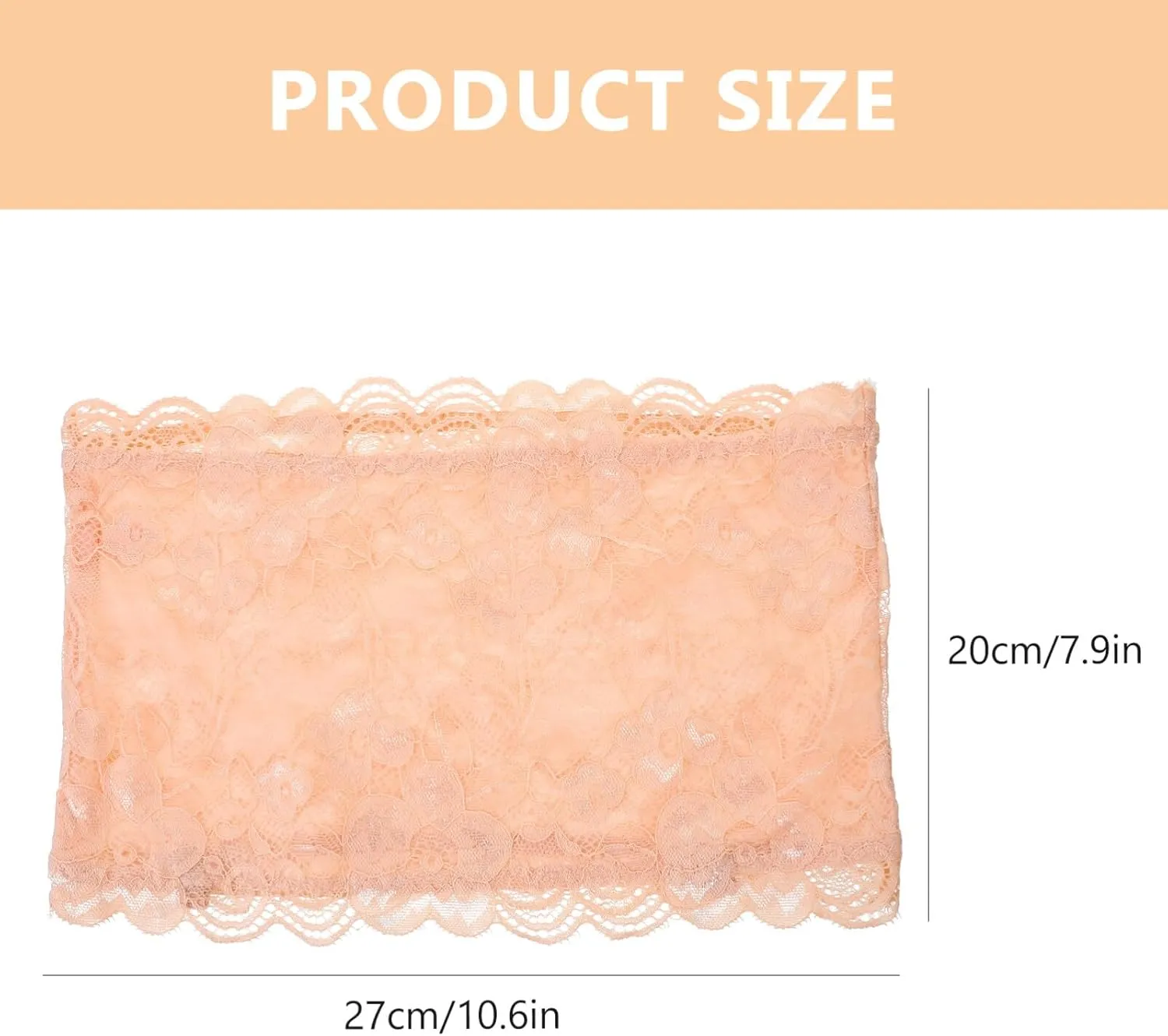 Amosfun 3Pcs Strapless Bras Floral Lace Stretchy Bandeau Bra Strapless Bandeau, Non-Padded Seamless Bandeau Wrap for Women Girls Bust: 92-102 CM, Suggested for Cup 36/80C