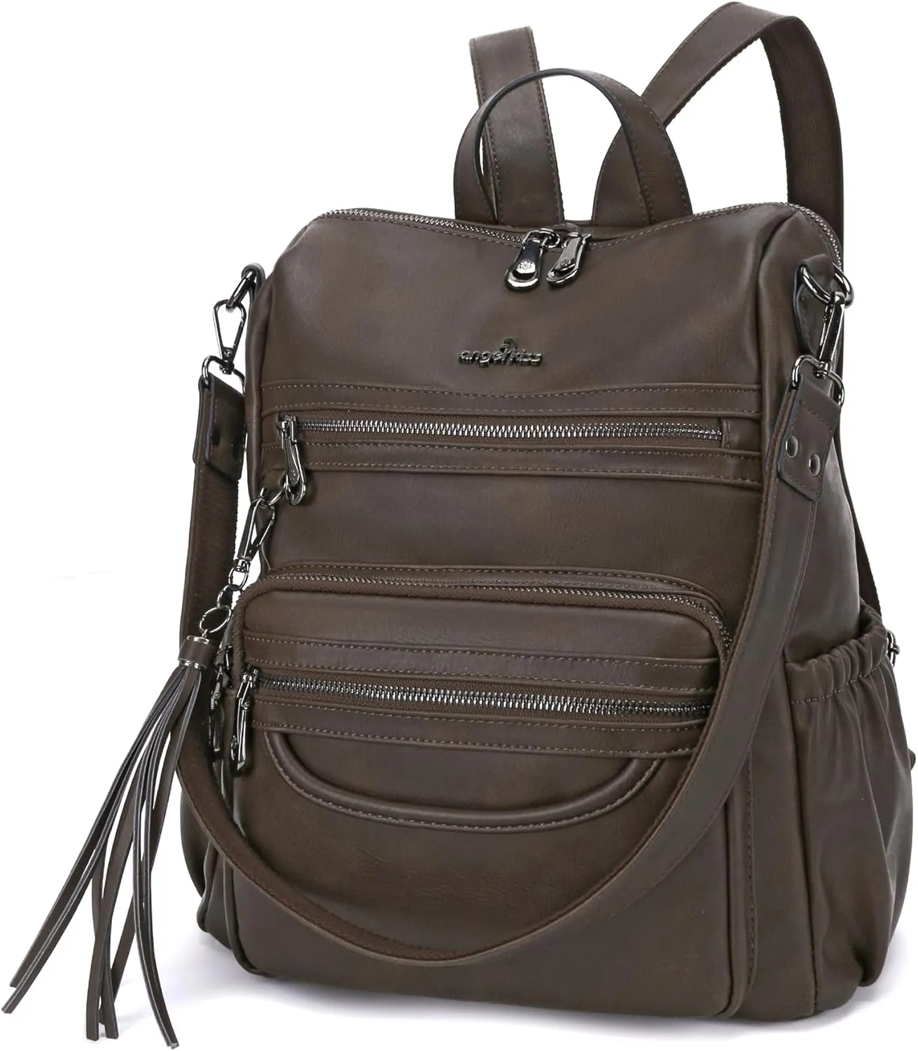 Angel Kiss Women's Backpacks & Purse - PU Leather Zipper Casual Backpacks & Shoulder Bags