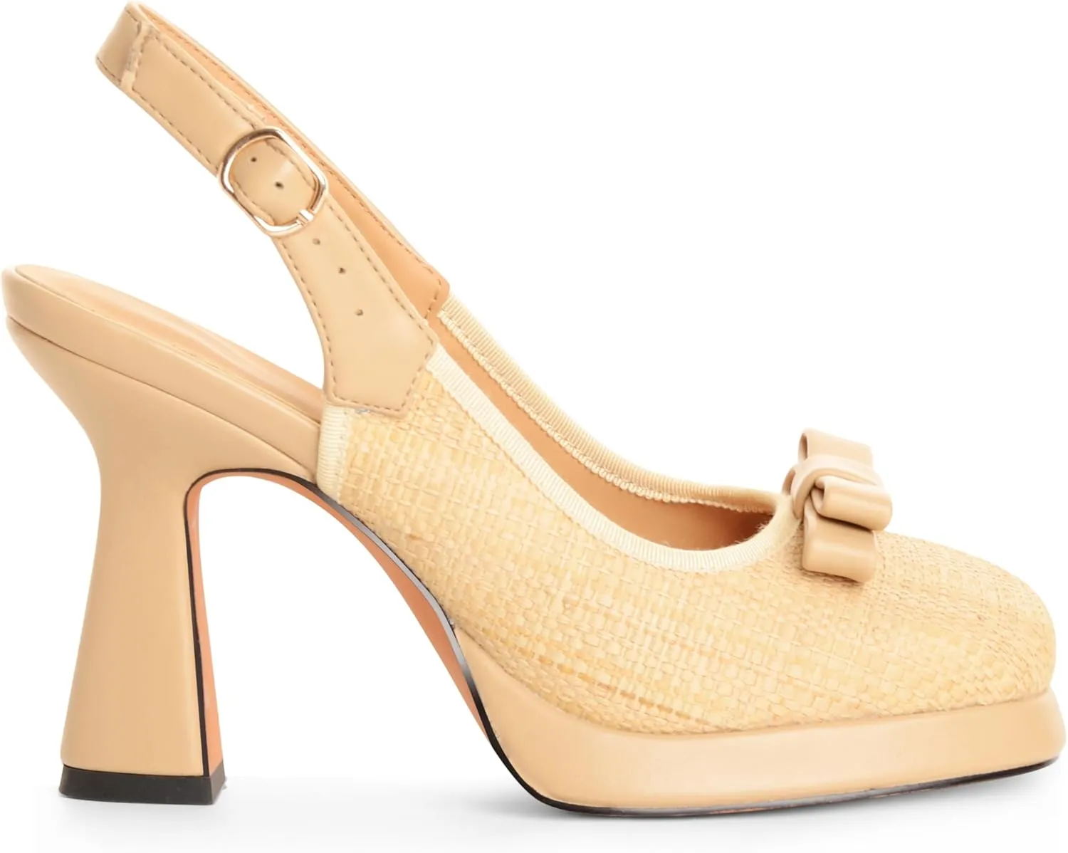 ANN CREEK Womens Slingback Pumps Square Toe Block High Heels Platform for Women Mary Jane Braid Dress Wedding Prom Party Office Ladies