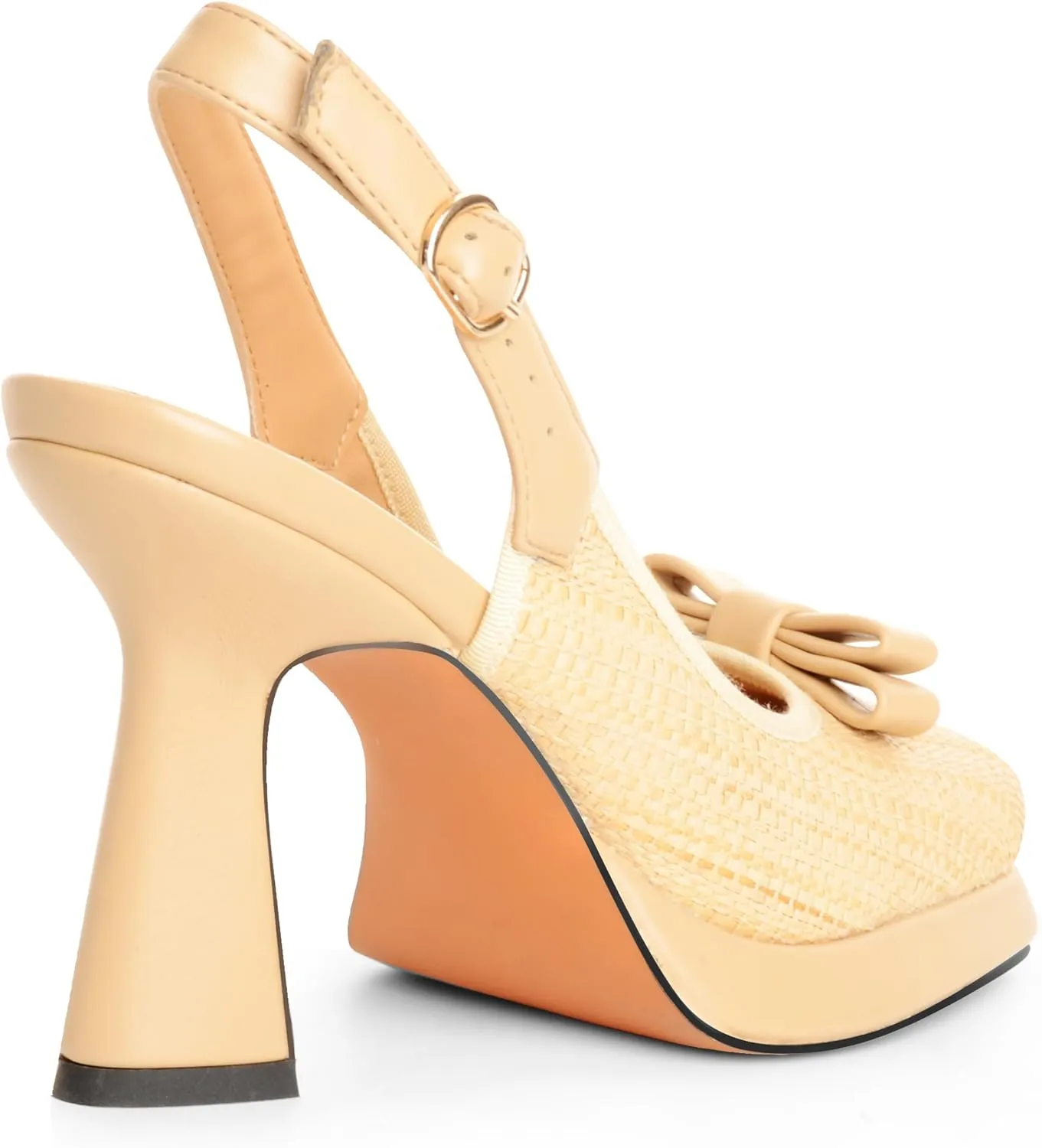 ANN CREEK Womens Slingback Pumps Square Toe Block High Heels Platform for Women Mary Jane Braid Dress Wedding Prom Party Office Ladies