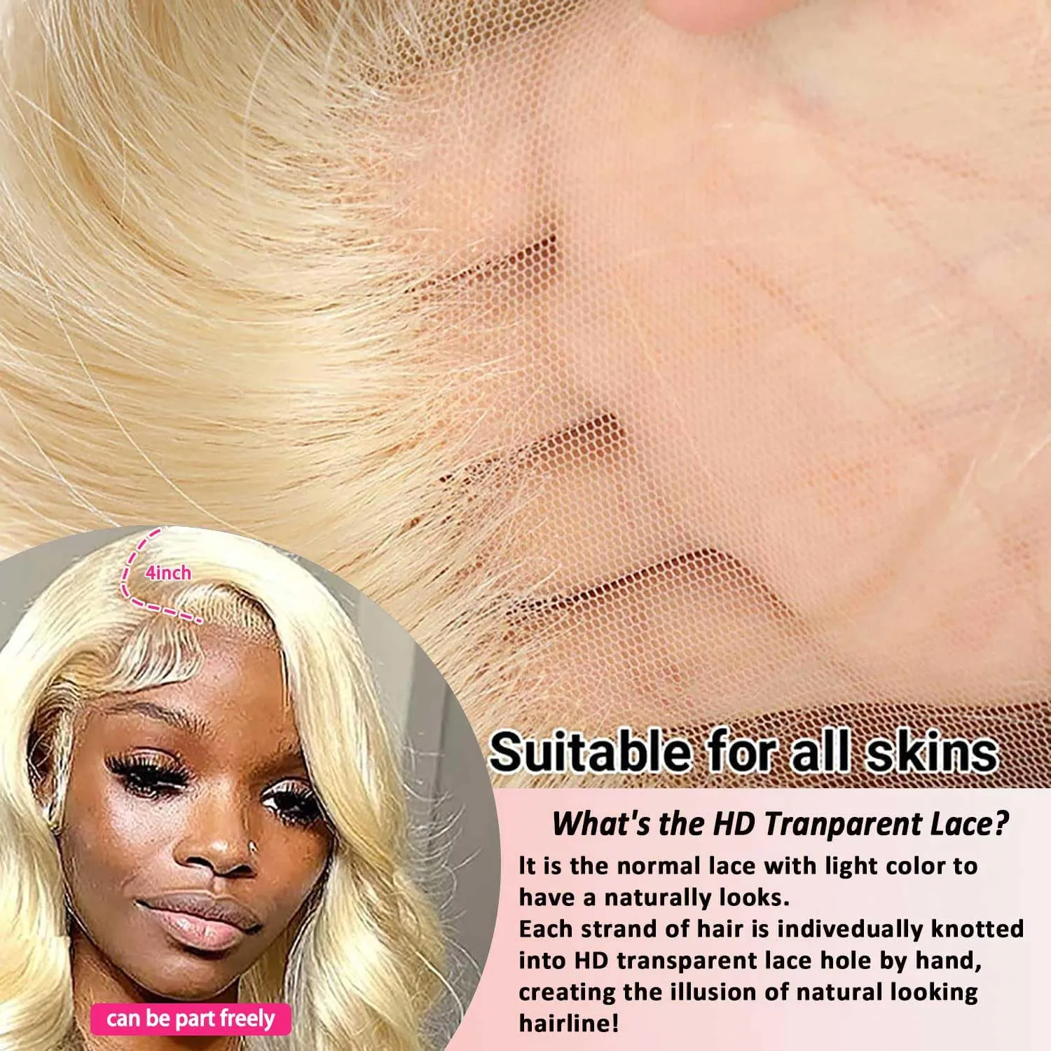 ANNELBEL 250% Density 613 Body Wave Lace Front Wig Human Hair 13x4 HD Blonde Wig Transparent Lace Wigs for Women Glueless Frontal Wigs 22 Inch