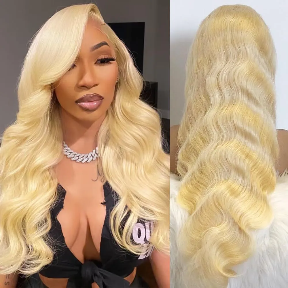 ANNELBEL 250% Density 613 Body Wave Lace Front Wig Human Hair 13x4 HD Blonde Wig Transparent Lace Wigs for Women Glueless Frontal Wigs 22 Inch