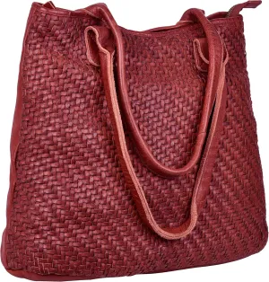 ANTONIO VALERIA Alice Braided Washed Leather HandBag for Women