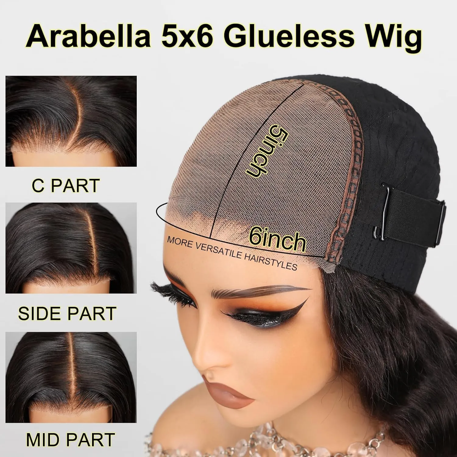 Arabella Hair 5x6 Bob Wig Human Hair Real 210% Density Ready to Go Glueless Wig Human hair 12A Straight Bob Wigs Human Hair Pre Cut Lace Pre Bleached Tiny Knots (12inch, 5x6 Glueless Bob)