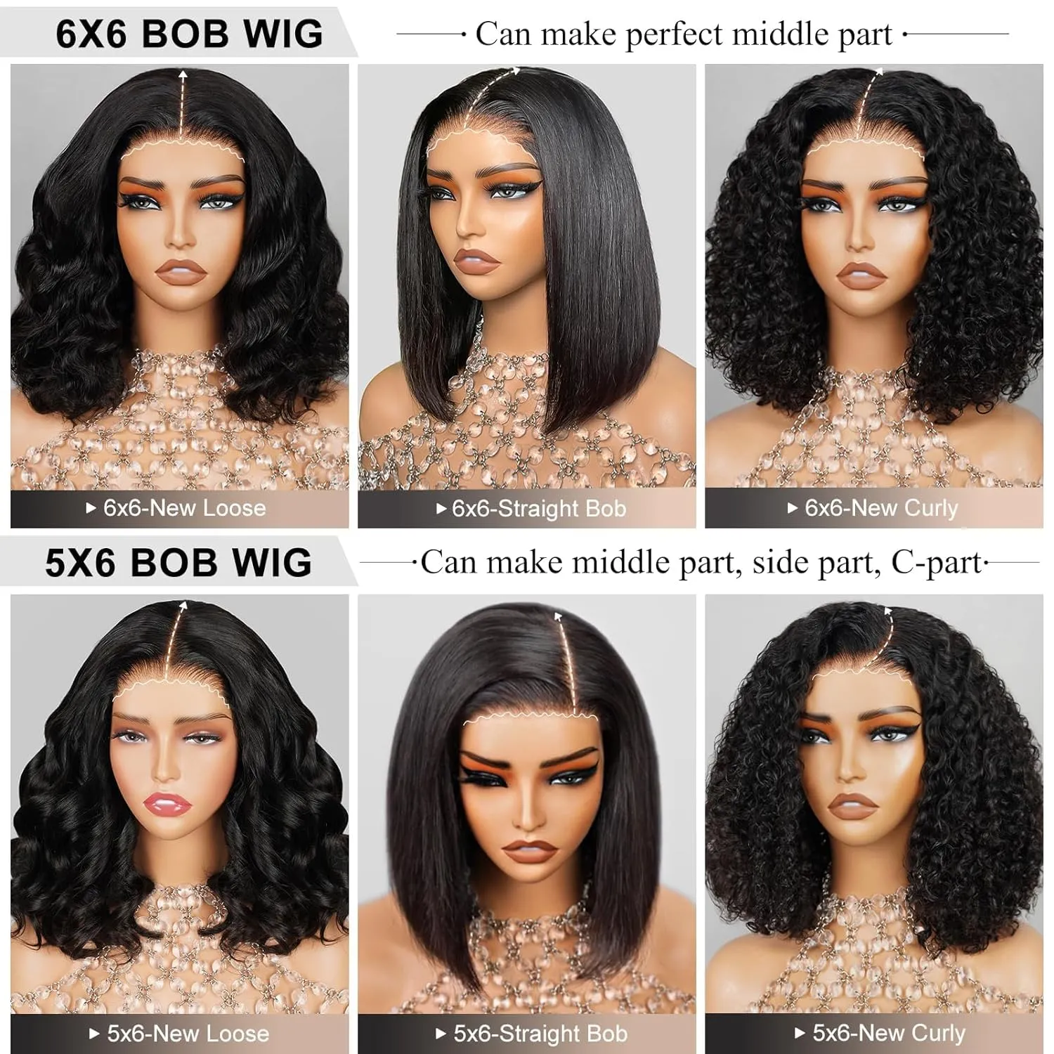 Arabella Hair 5x6 Bob Wig Human Hair Real 210% Density Ready to Go Glueless Wig Human hair 12A Straight Bob Wigs Human Hair Pre Cut Lace Pre Bleached Tiny Knots (12inch, 5x6 Glueless Bob)