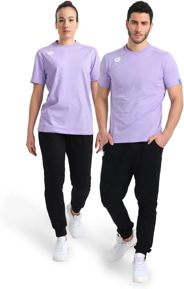 ARENA Team Unisex Panel Cotton T-Shirt Short Sleeve Crew Neck Regular Fit Workout Top Men's and Women's Active Tee