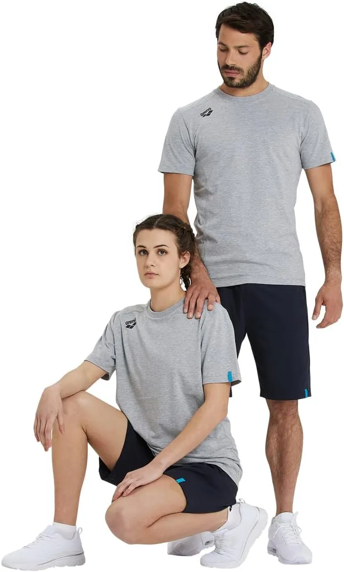 ARENA Team Unisex Panel Cotton T-Shirt Short Sleeve Crew Neck Regular Fit Workout Top Men's and Women's Active Tee