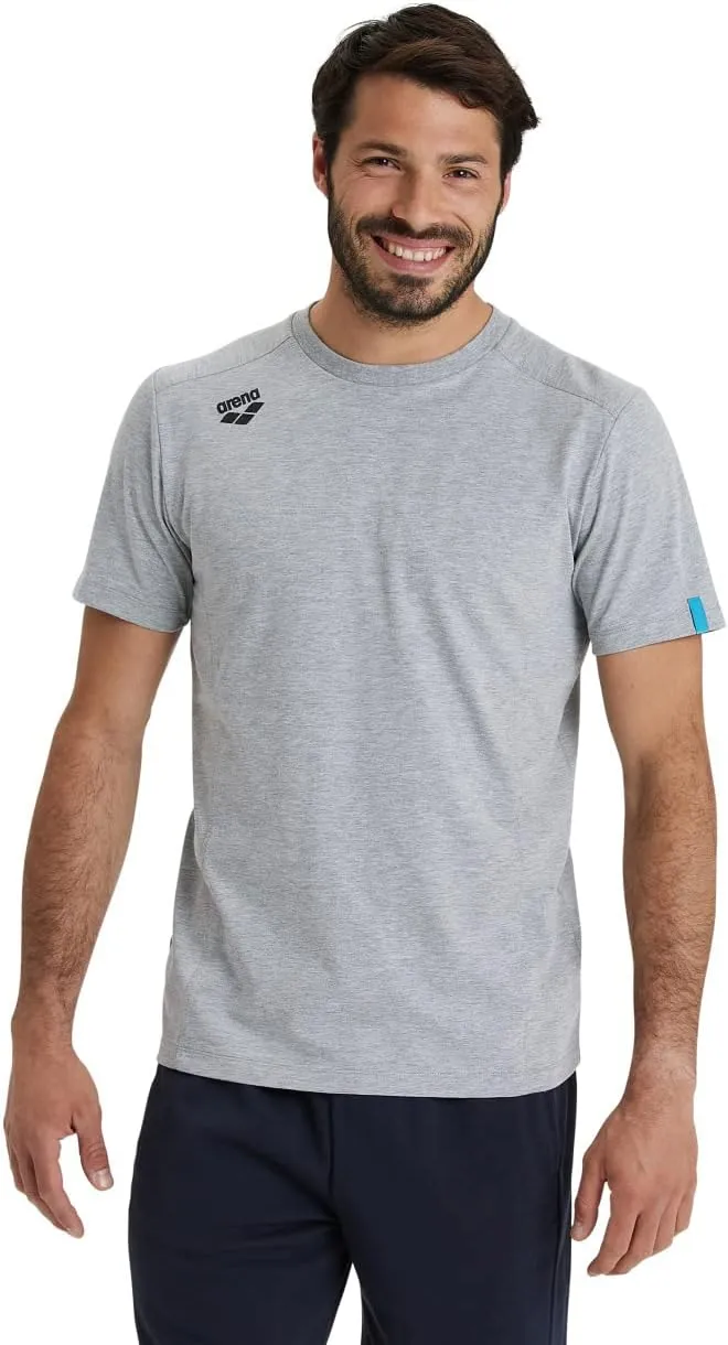 ARENA Team Unisex Panel Cotton T-Shirt Short Sleeve Crew Neck Regular Fit Workout Top Men's and Women's Active Tee