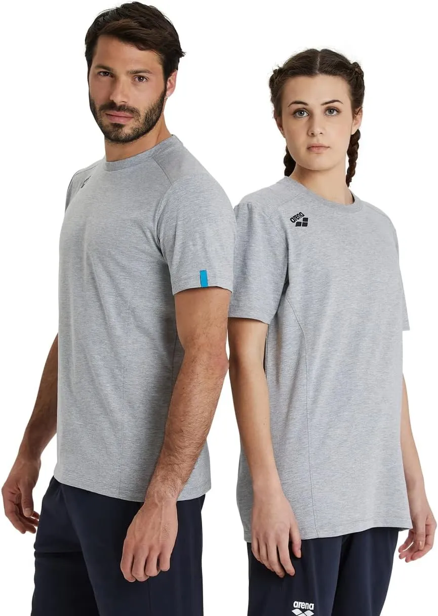 ARENA Team Unisex Panel Cotton T-Shirt Short Sleeve Crew Neck Regular Fit Workout Top Men's and Women's Active Tee