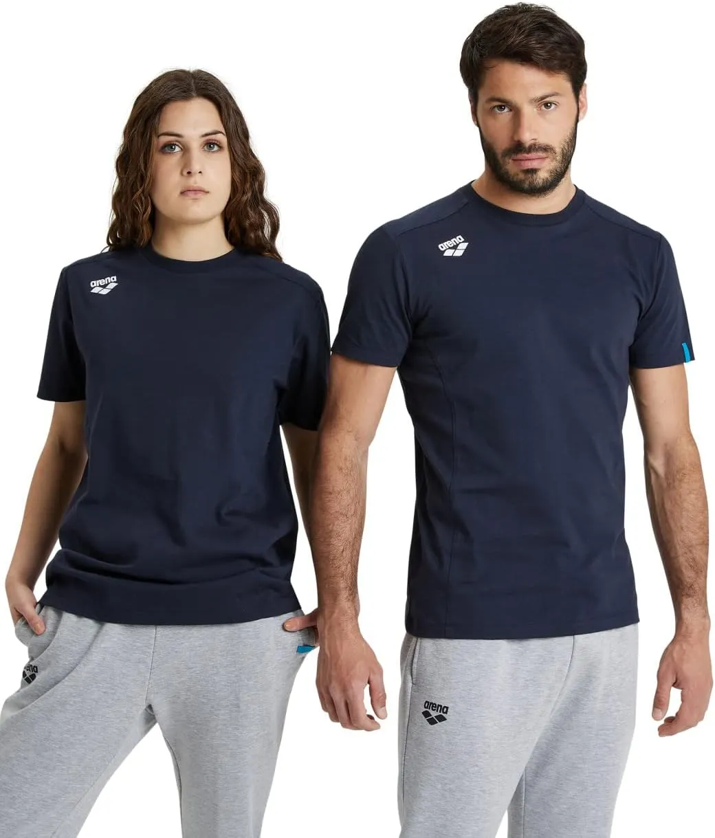 ARENA Team Unisex Panel Cotton T-Shirt Short Sleeve Crew Neck Regular Fit Workout Top Men's and Women's Active Tee
