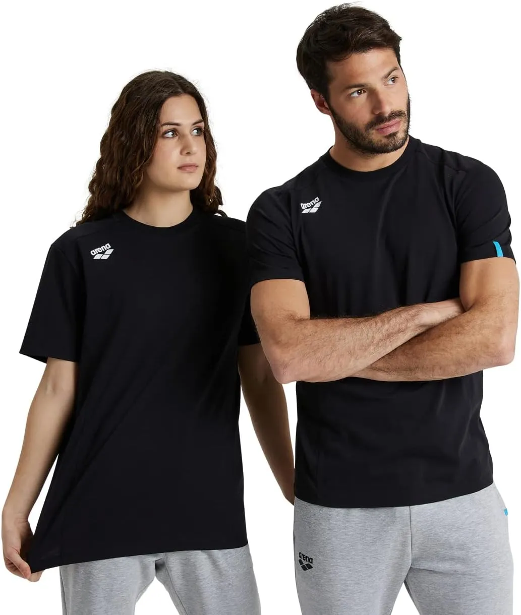 ARENA Team Unisex Panel Cotton T-Shirt Short Sleeve Crew Neck Regular Fit Workout Top Men's and Women's Active Tee