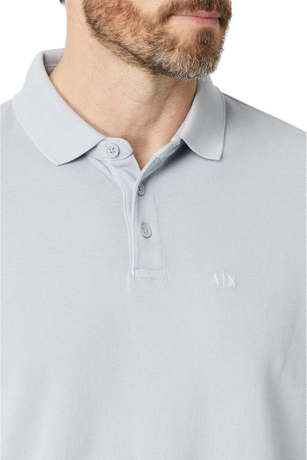 Armani Exchange Men's Regular Fit Solid Colored Sun Washed Pique Polo