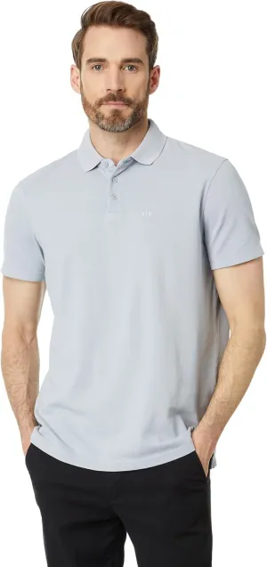 Armani Exchange Men's Regular Fit Solid Colored Sun Washed Pique Polo