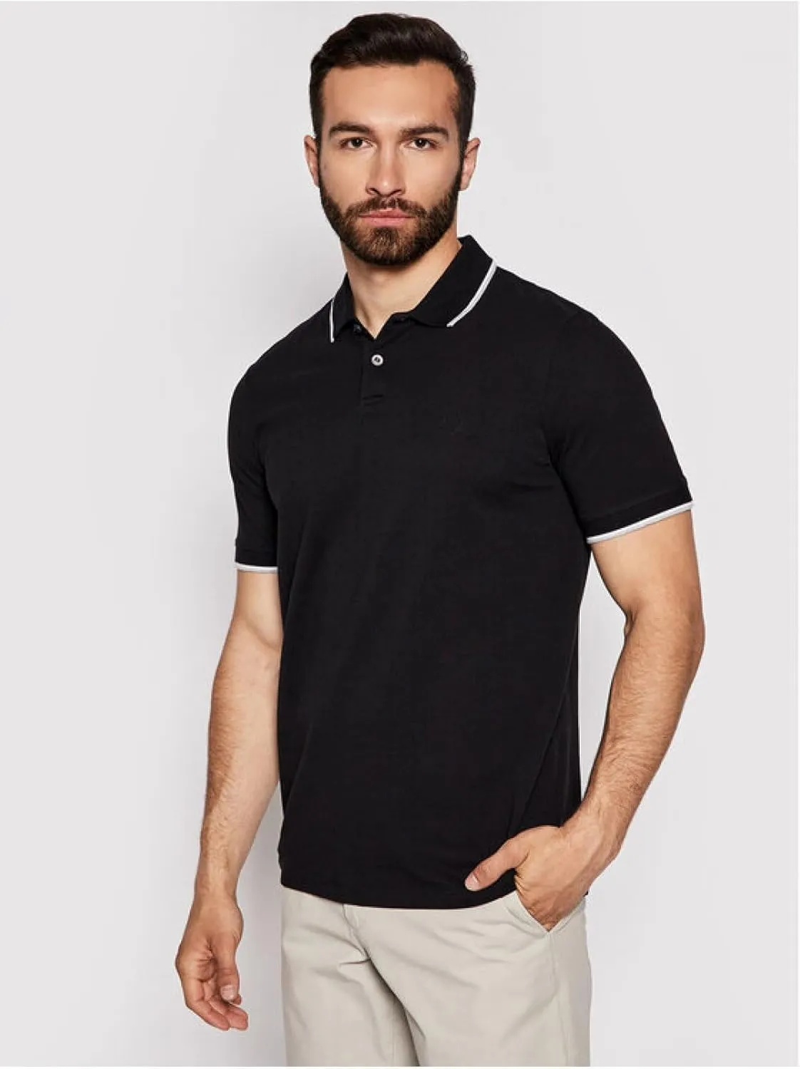 Armani Exchange Men's Short Sleeve Jersey Knit Polo