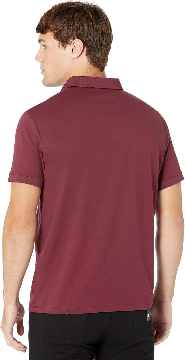Armani Exchange Men's Short Sleeve Milano/New York Logo Jersey Polo Shirt