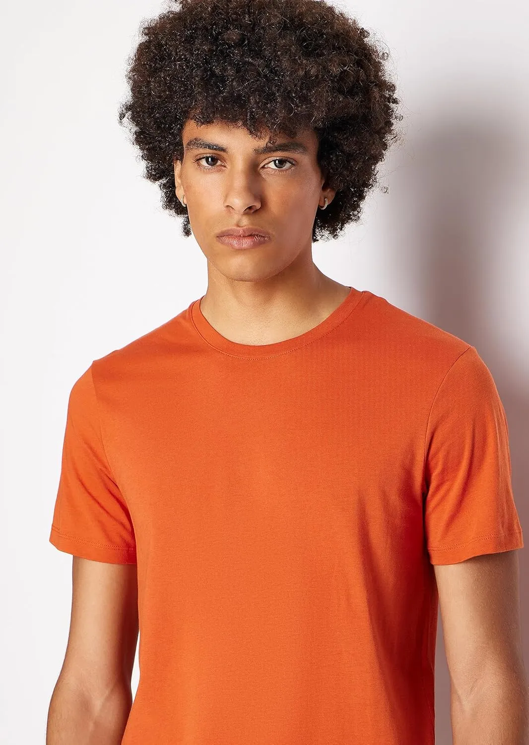 Armani Exchange Men's Solid Colored Basic Pima Crew Neck Tee