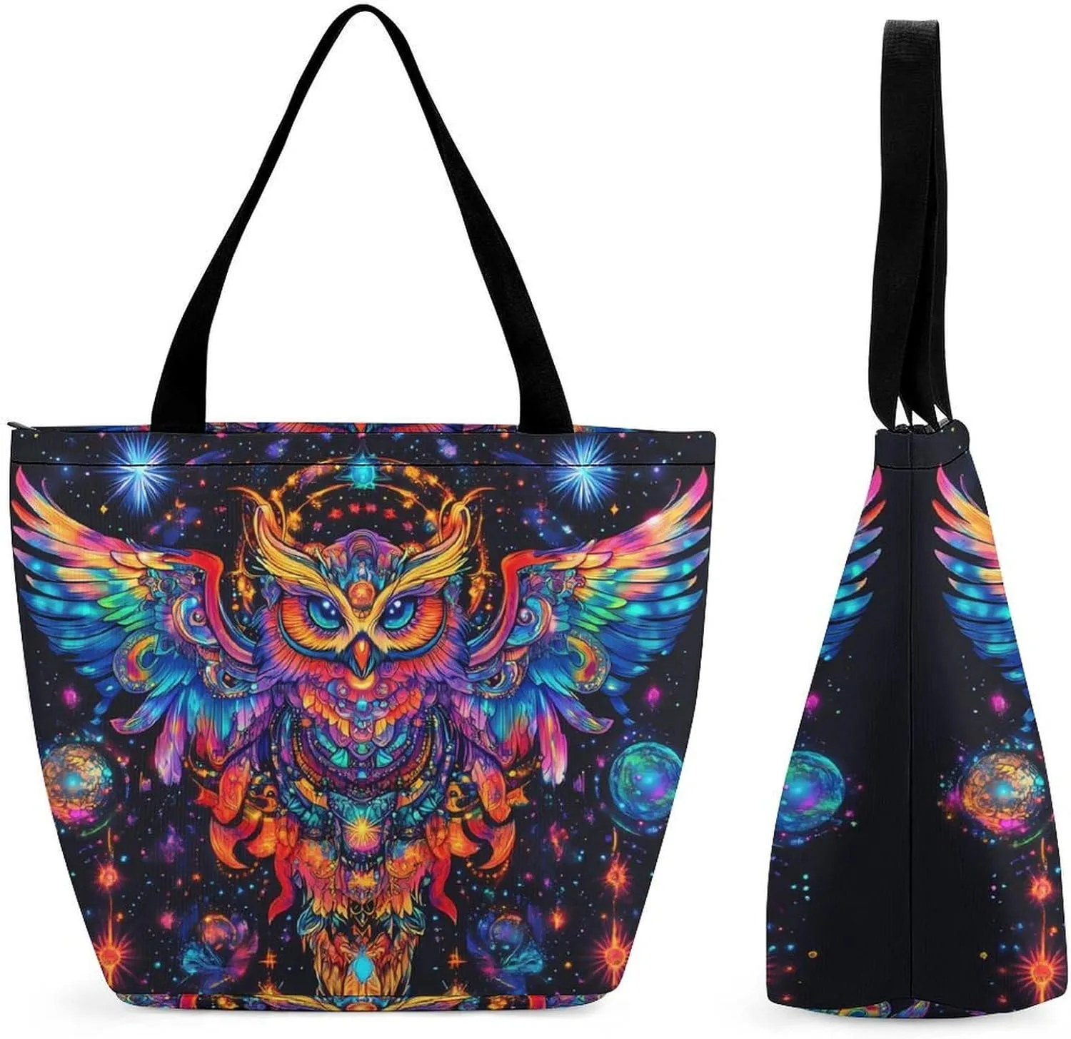 Astronomical Owl God Women's Shopping Grocery Tote Bag Handbags Large Shoulder Bags Work Business Travel