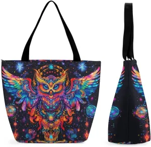Astronomical Owl God Women's Shopping Grocery Tote Bag Handbags Large Shoulder Bags Work Business Travel