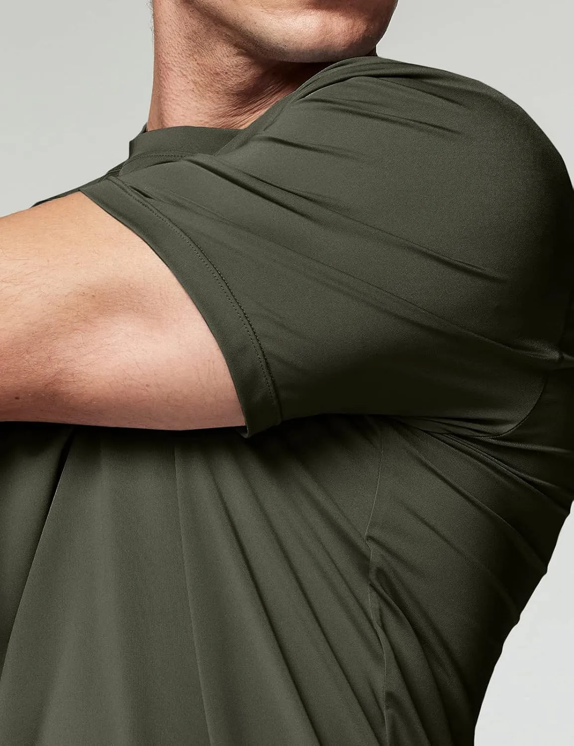 ATHLIO Men's Workout Running Shirts, Sun Protection Quick Dry Athletic Shirts, Short Sleeve Gym T-Shirts