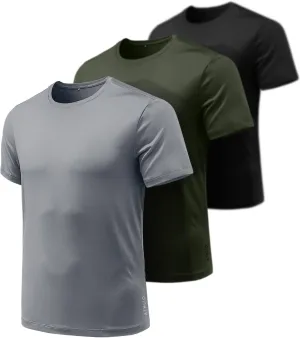 ATHLIO Men's Workout Running Shirts, Sun Protection Quick Dry Athletic Shirts, Short Sleeve Gym T-Shirts