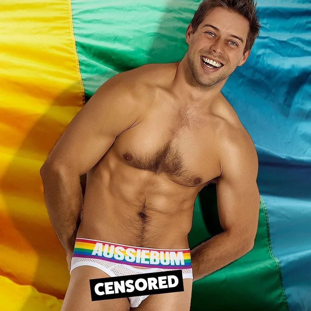 aussieBum Pride Mesh White Brief