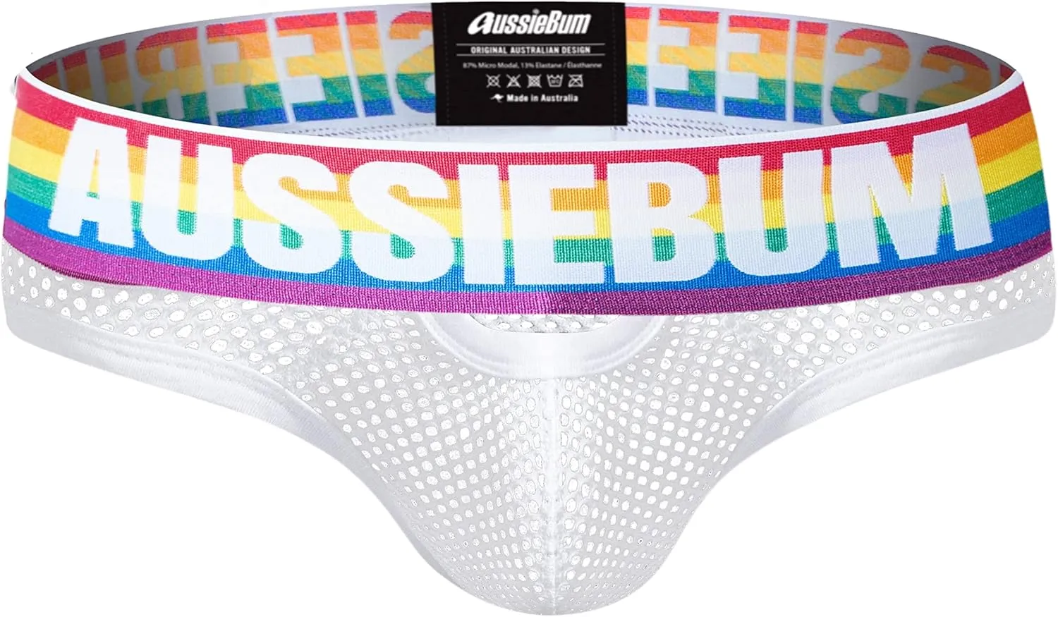 aussieBum Pride Mesh White Brief