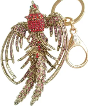 Austrian Crystal Animal Bird 3.54" Phoenix Keychain Pendant K2338