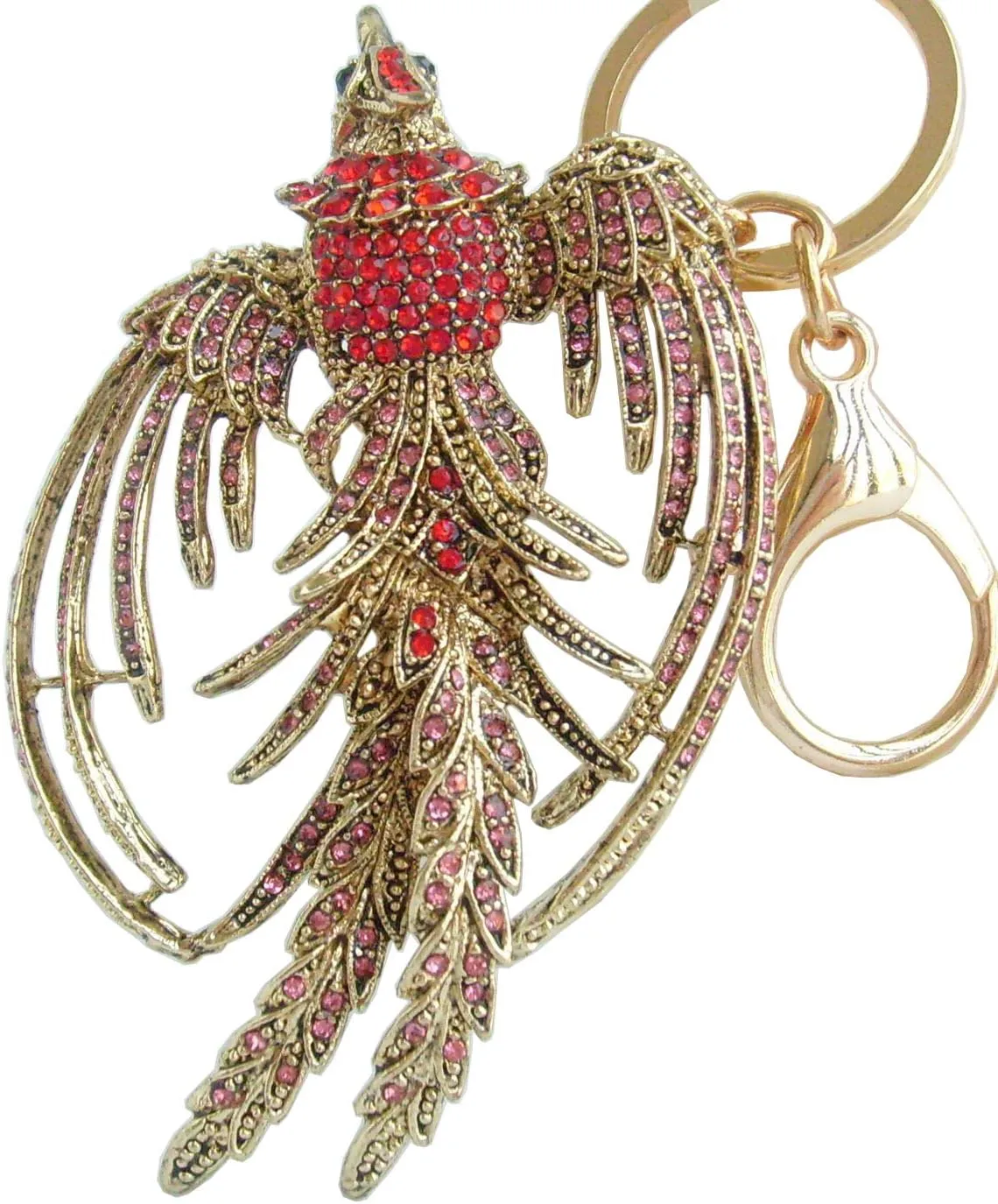 Austrian Crystal Animal Bird 3.54" Phoenix Keychain Pendant K2338