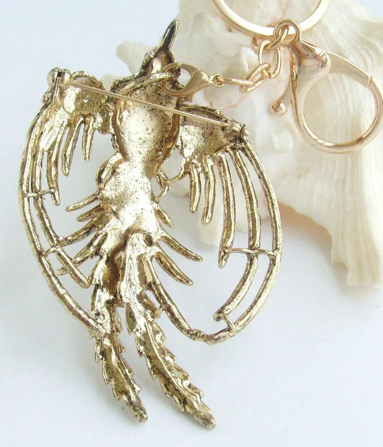 Austrian Crystal Animal Bird 3.54" Phoenix Keychain Pendant K2338