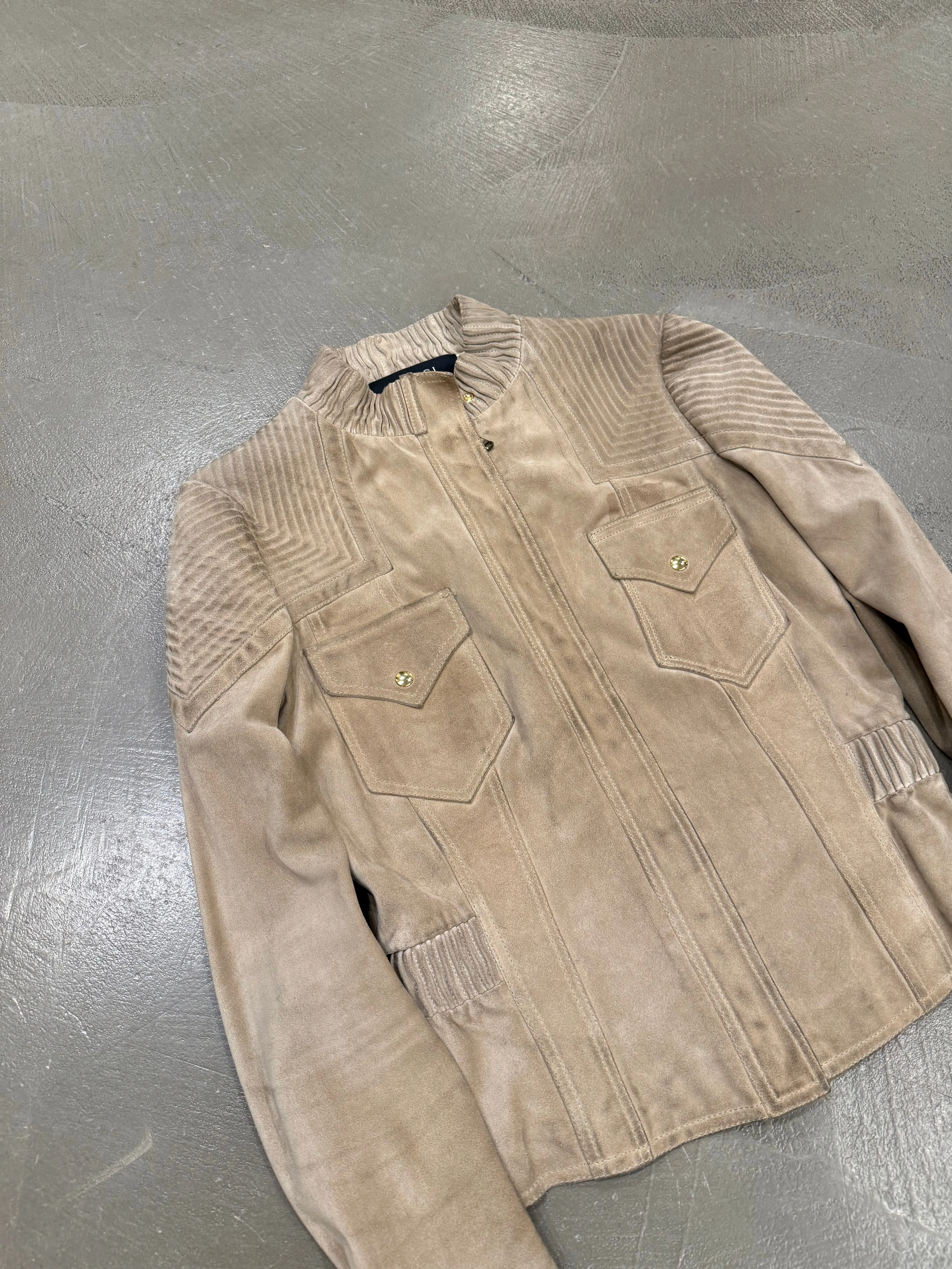 A/W2004 Gucci by Tom Ford western paneled suede leather jacket