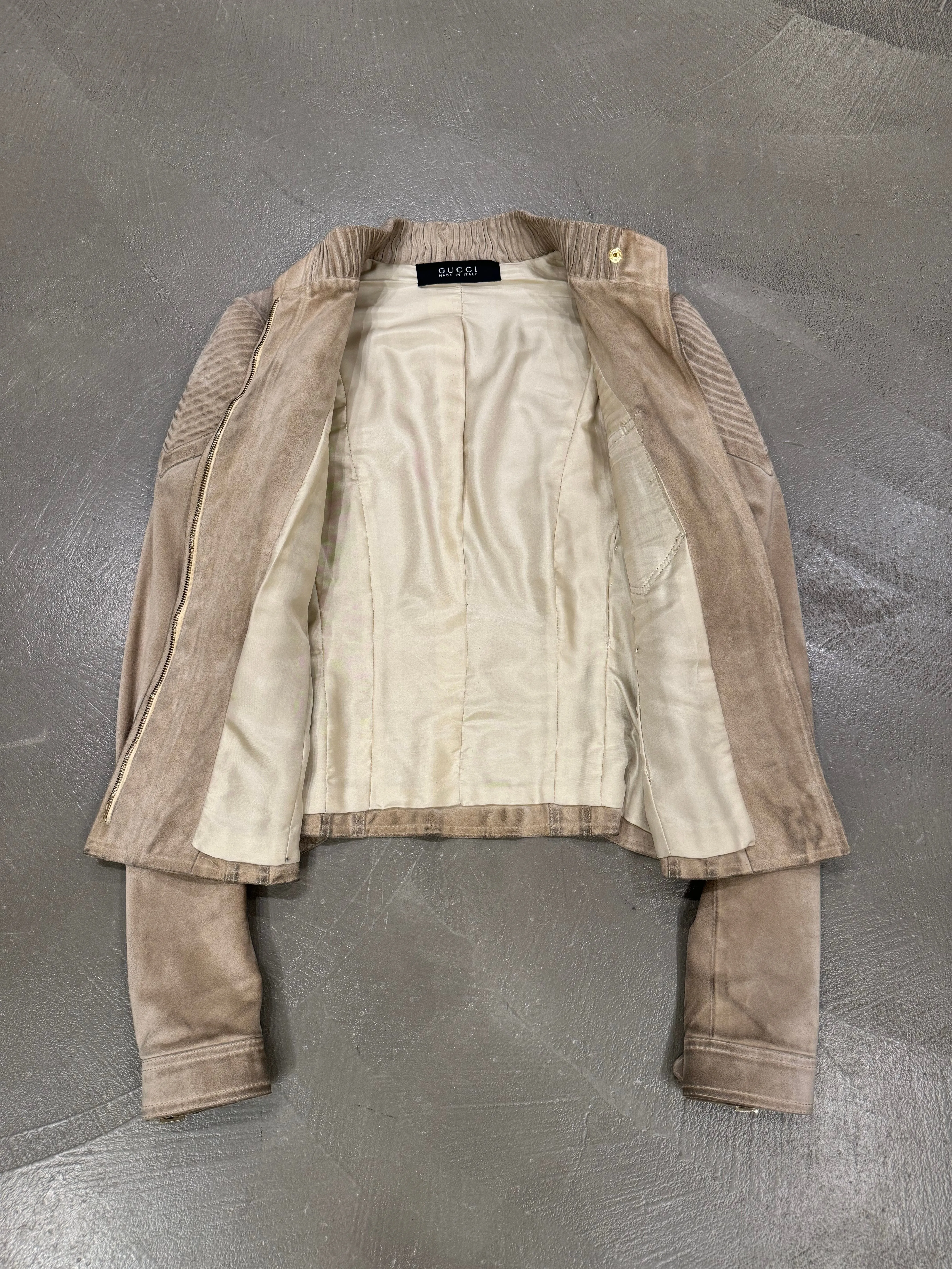 A/W2004 Gucci by Tom Ford western paneled suede leather jacket