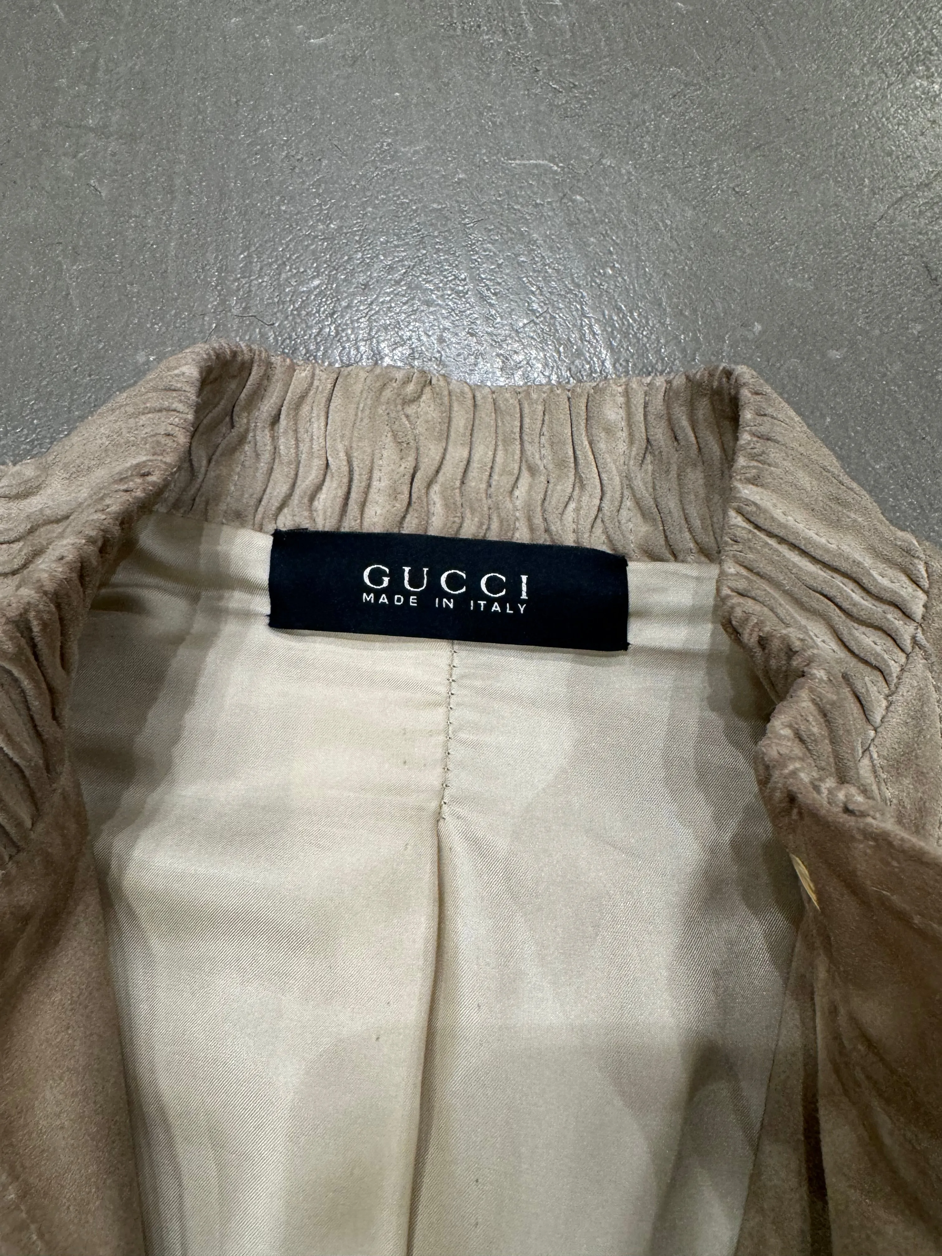 A/W2004 Gucci by Tom Ford western paneled suede leather jacket