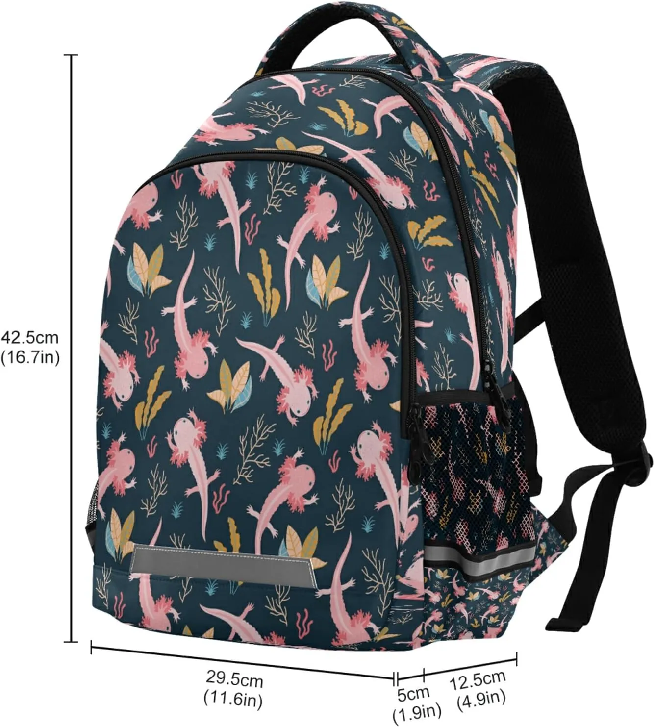 Axolotl Backpack for Girls Kids Boys School Bookbags,Student Laptop Backpack Carrying Bag Casual Lightweight Travel Sports Day Packs