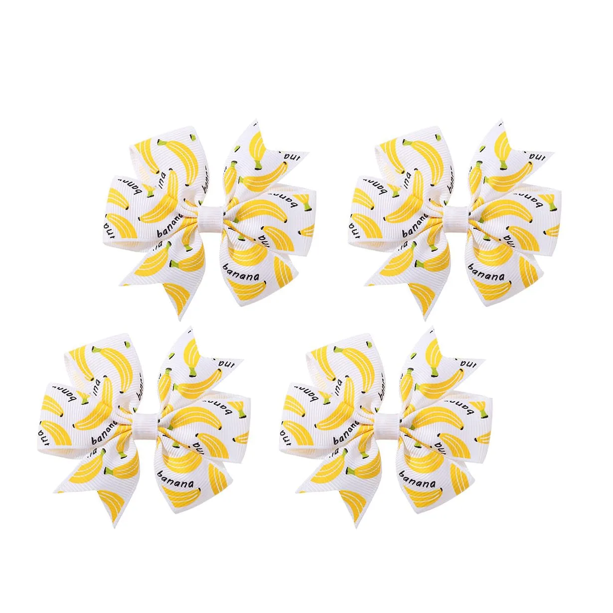 Baby Girls Banana Bow Hair Clips Kids Girls Fruits Bowknot Girls Banana Hair Bow Clips BBG94 (A4)