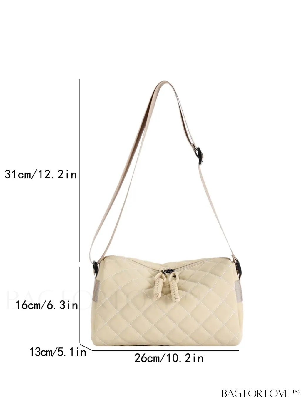 BagForLove - Chic Diamond Pattern Shoulder Bag - Fashionably Solid & Stylish