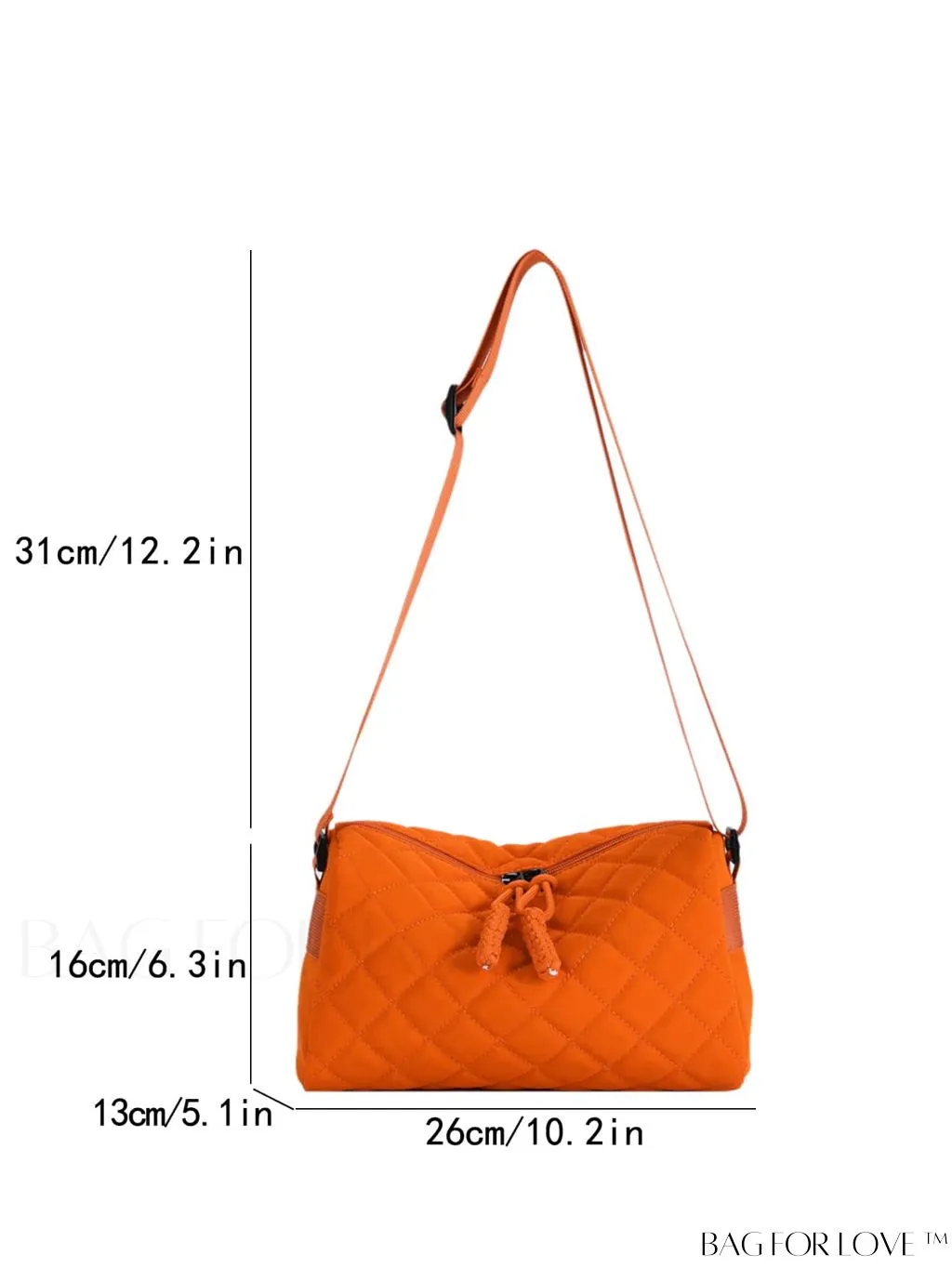 BagForLove - Chic Diamond Pattern Shoulder Bag - Fashionably Solid & Stylish