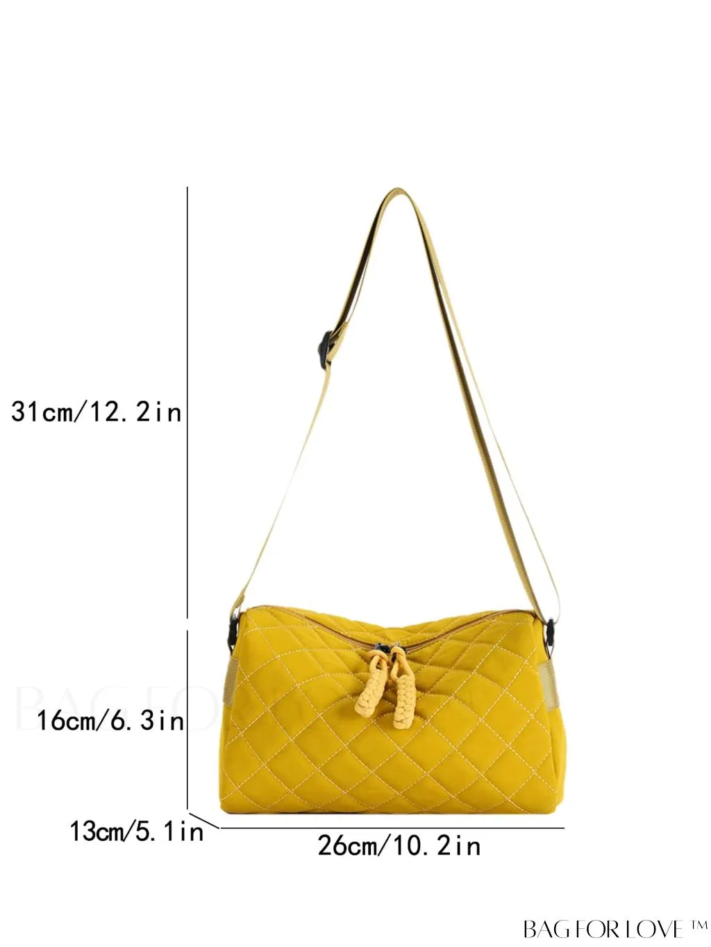 BagForLove - Chic Diamond Pattern Shoulder Bag - Fashionably Solid & Stylish