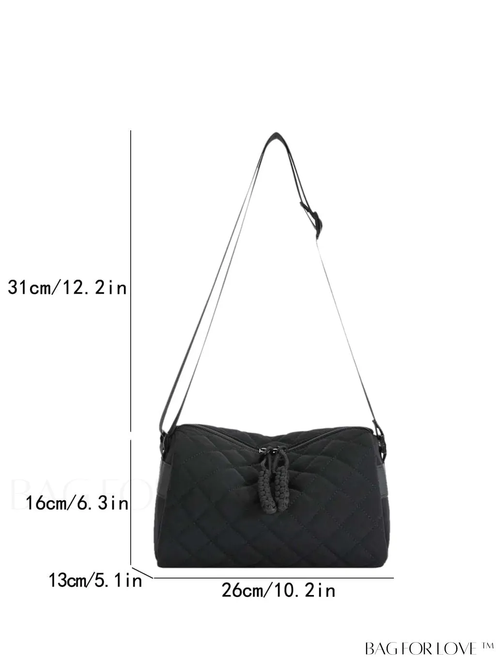 BagForLove - Chic Diamond Pattern Shoulder Bag - Fashionably Solid & Stylish