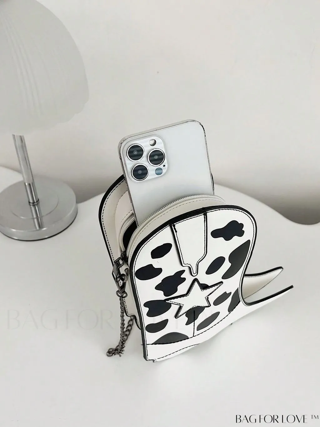 BagForLove - Chic Pink Cow Print Chain Bag - A Fun and Stylish Accessory