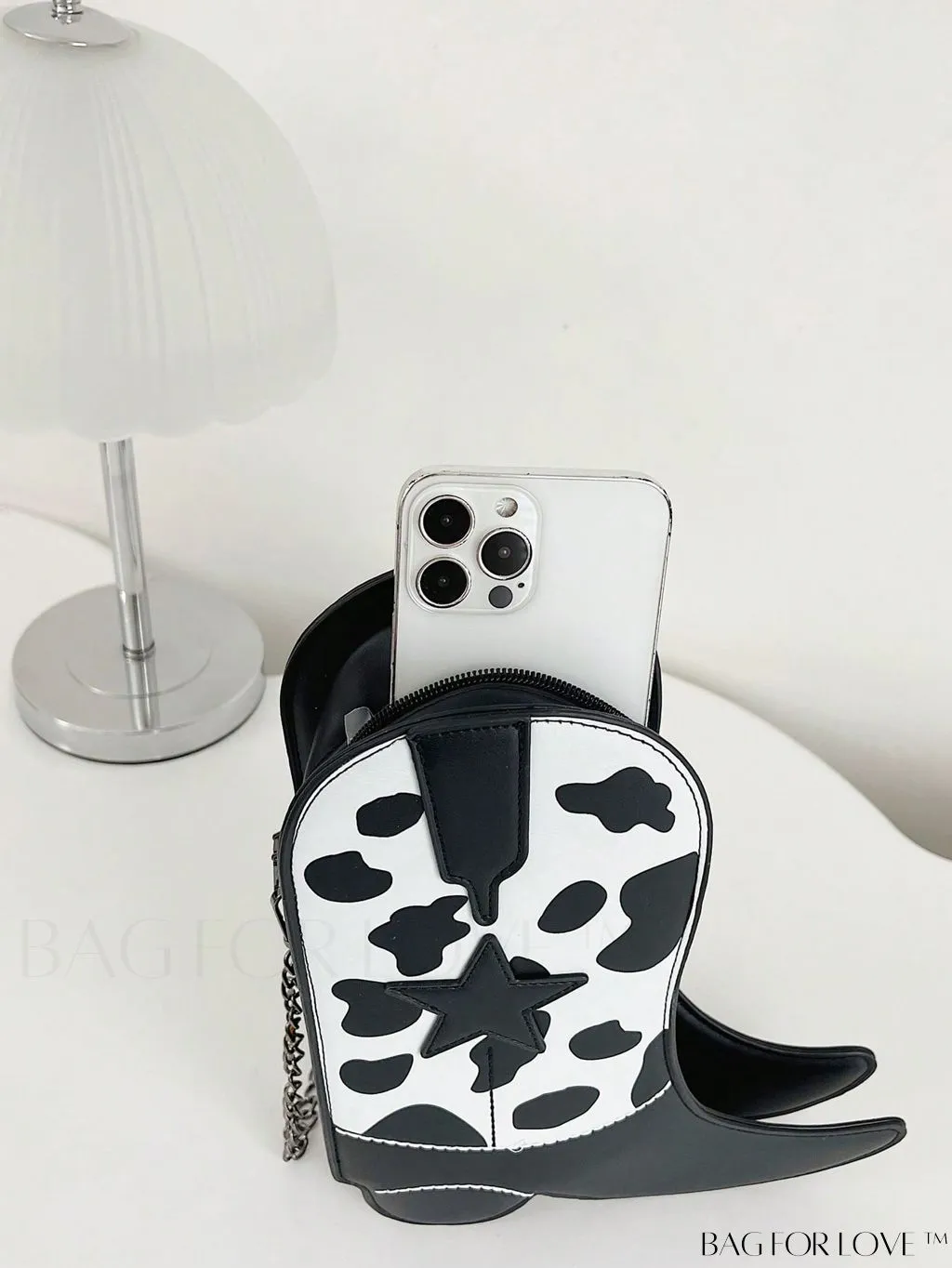 BagForLove - Chic Pink Cow Print Chain Bag - A Fun and Stylish Accessory